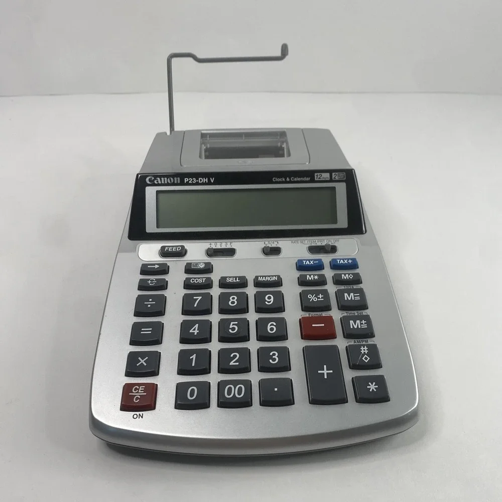 Canon Desktop Printing Calculator P23-DH V Clock&Calendar 12 Digits MINT/TESTED!